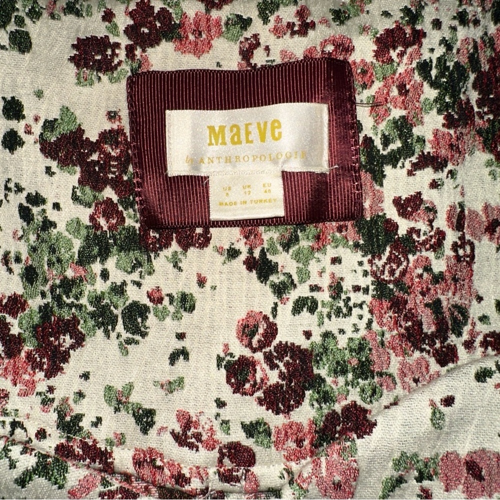 Anthropologie Floral Puff Sleeve Blouse - Picture 3 of 4